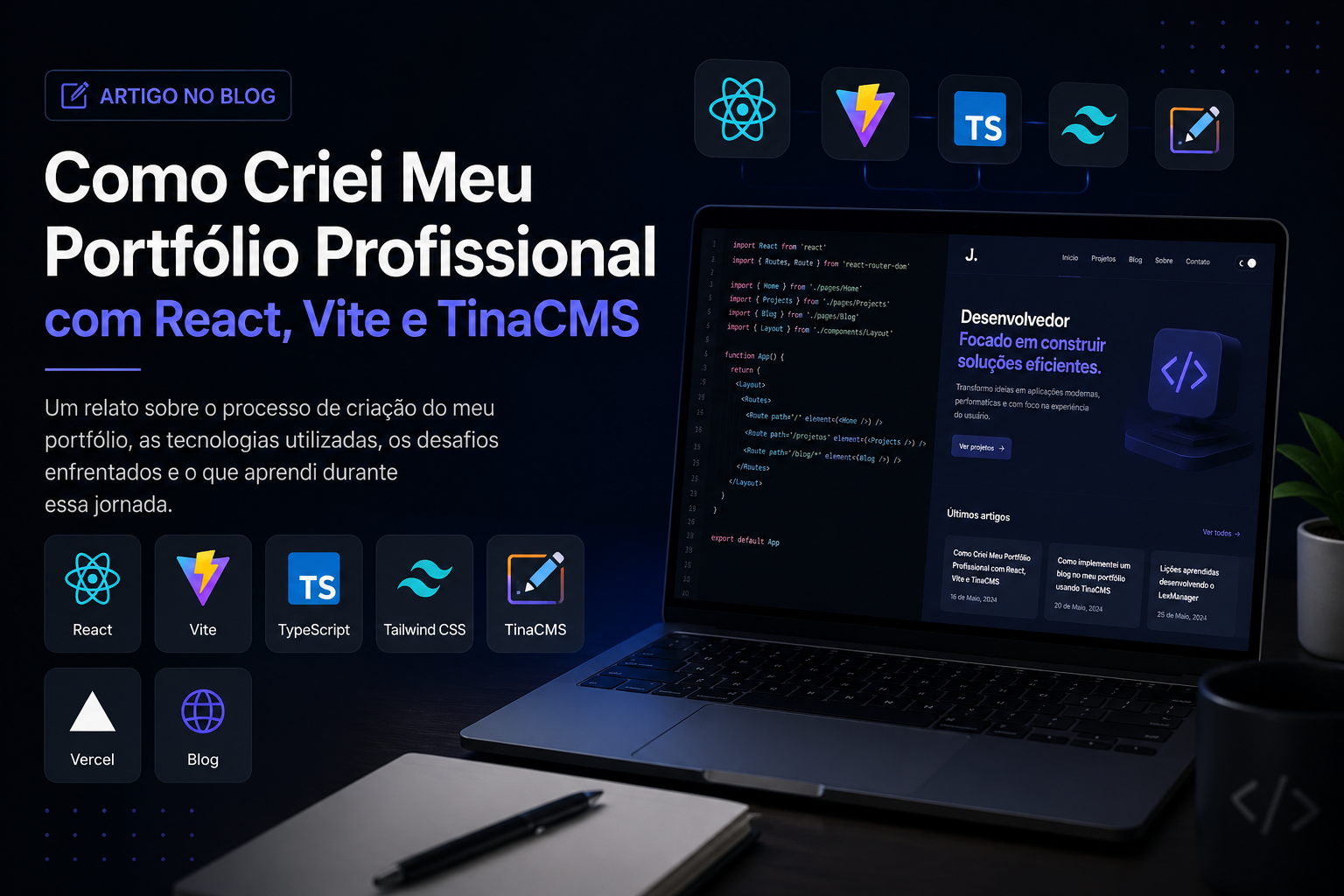 Como Criei Meu Portfólio Profissional com React, Vite e TinaCMS